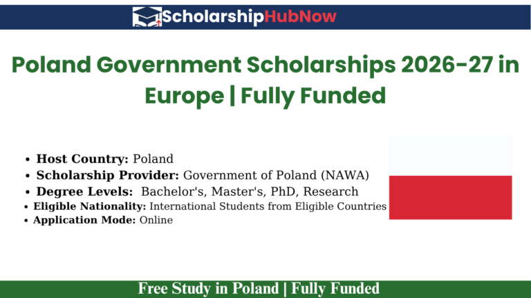 Poland Government Scholarships 2026-27 in Europe