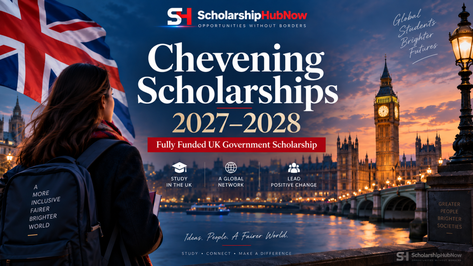 ScholarshipHubNow AI artwork for Chevening Scholarships 2027–2028