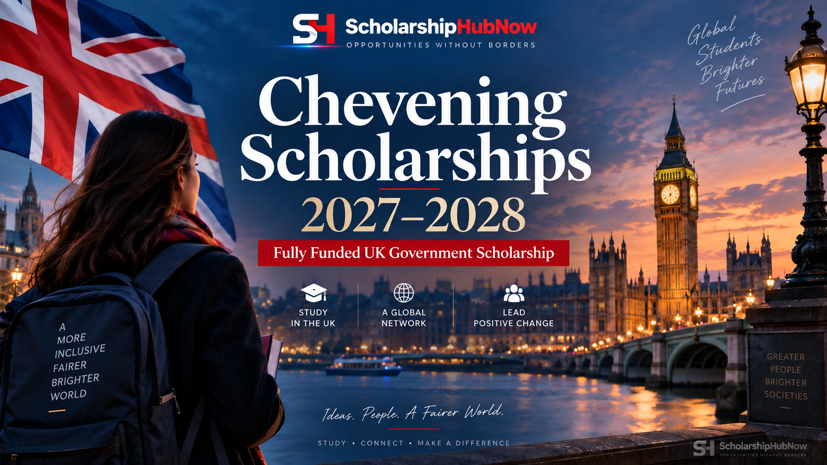 ScholarshipHubNow AI artwork for Chevening Scholarships 2027–2028
