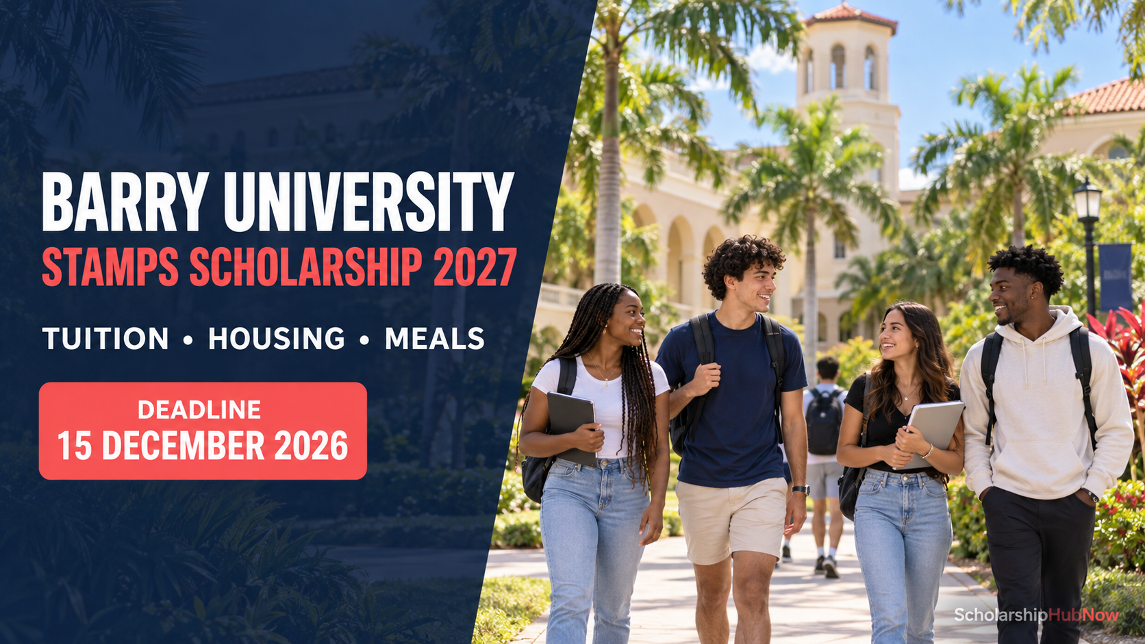 Barry University Stamps Scholarship 2027 full-cost undergraduate award for international students
