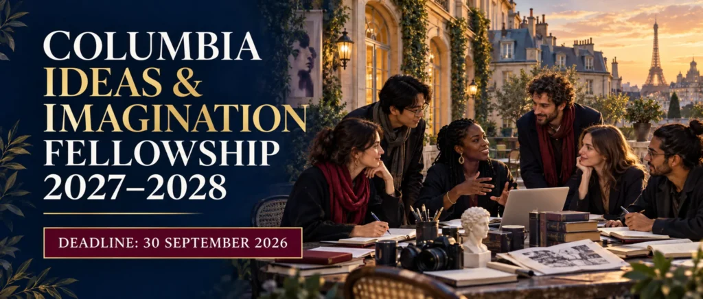 International artists and writers collaborating in Paris for the Columbia Ideas and Imagination Fellowship 2027–2028, deadline 30 September 2026
