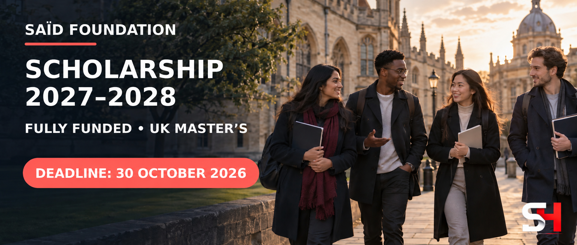 Saïd Foundation Scholarship 2027–2028 for fully funded UK master’s study, deadline 30 October 2026