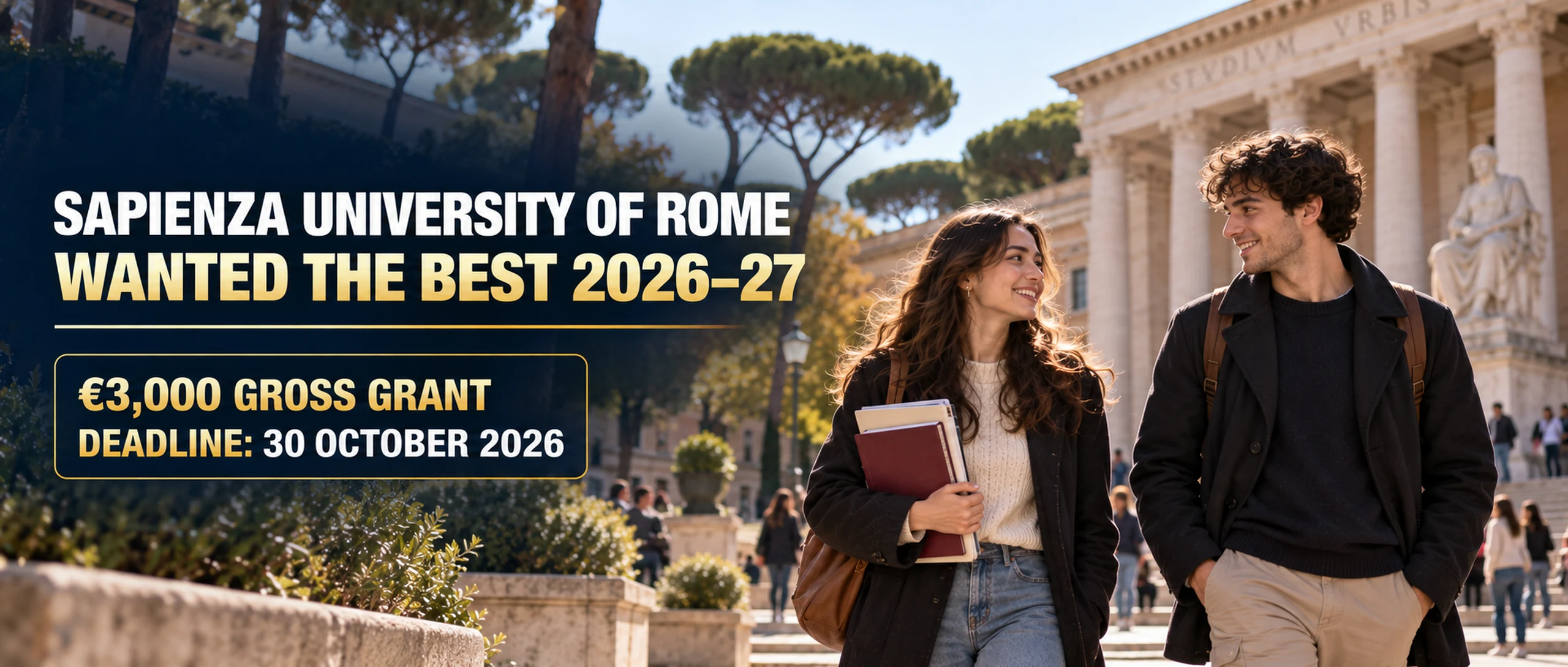 Sapienza Wanted the Best Scholarship 2026–27 | €3,000 for Italian-University Graduates editorial cover