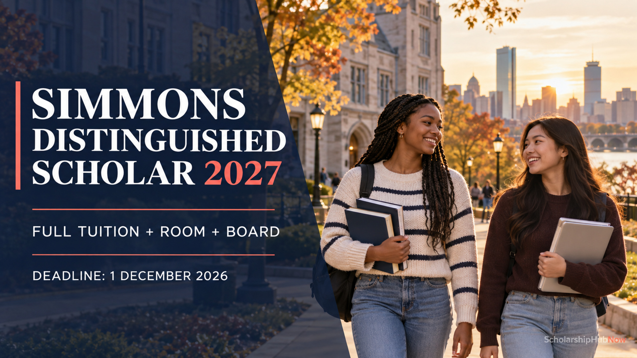 Simmons Distinguished Scholar Award 2027 covering full tuition, room and board