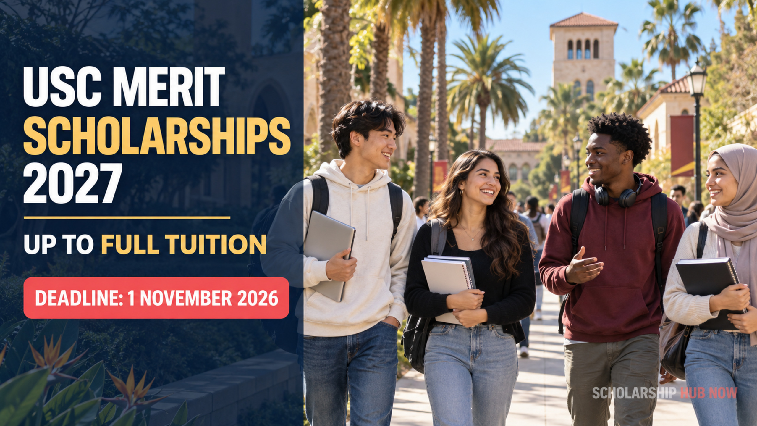 USC Merit Scholarships 2027 for international first-year students with awards up to full tuition