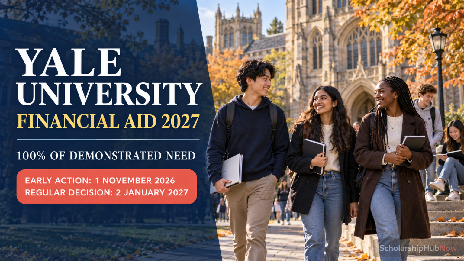 Yale University Financial Aid 2027 for international undergraduates meeting 100% of demonstrated need