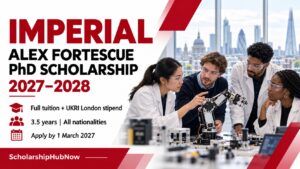 Alex Fortescue PhD Scholarship 2027: Imperial Fees + Stipend