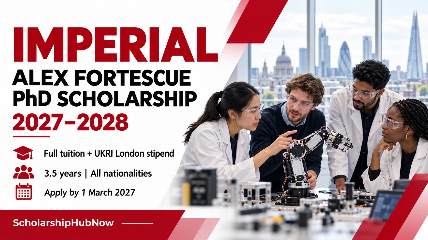Alex Fortescue PhD Scholarship 2027: Imperial Fees + Stipend