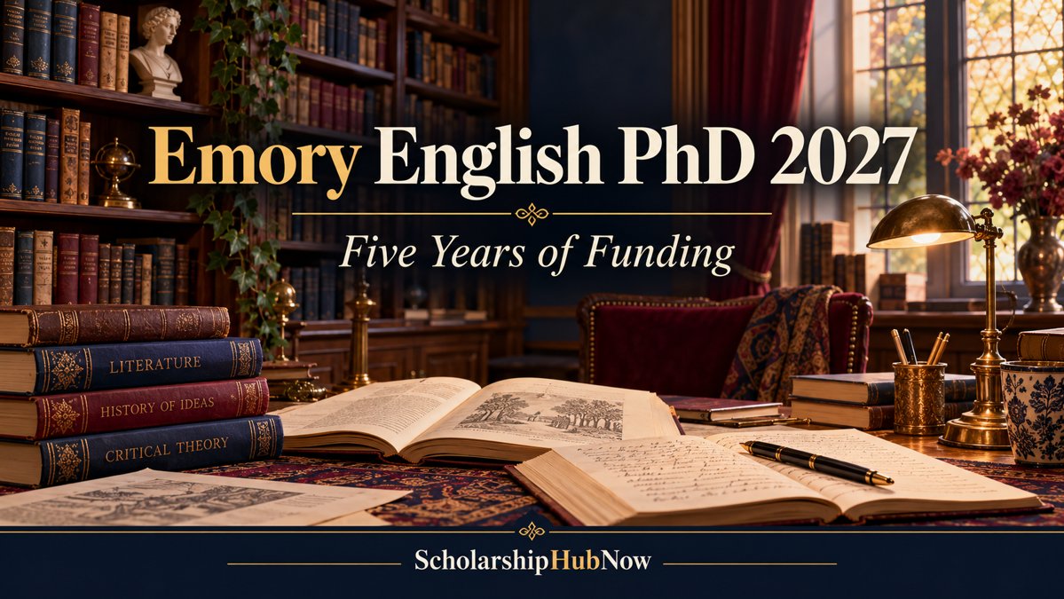 Emory English PhD 2027 illustrative library artwork