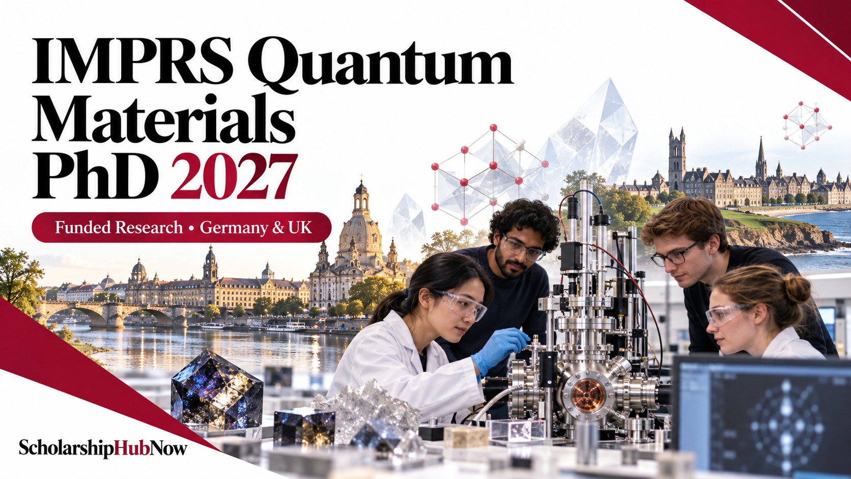 IMPRS Quantum Materials PhD 2027 funded research Germany and UK illustration