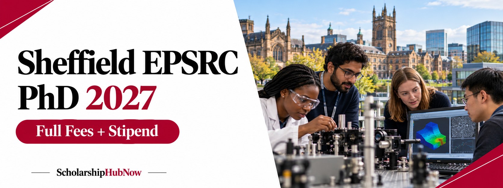 Sheffield EPSRC PhD 2027 full fees and stipend scholarship illustration